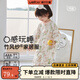 威爾貝魯（WELLBER）兒童睡衣竹棉紗布家居服夏季新款男童女童薄款套裝可外出 花園小兔【長(cháng)袖長(cháng)褲】 100