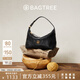 BAGTREE包包樹(shù)月枕包植鞣皮通勤單肩包2025年新款手提斜挎腋下枕頭女士包 檀黑色 贈斜挎延長(cháng)肩帶 高級小眾