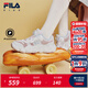 FILA斐樂(lè )兒童童鞋運動(dòng)鞋子2025年冬季新款男女童中大童籃球鞋豌豆鞋 奶白/霧玫瑰粉-GM 33