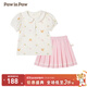 PawinPaw卡通小熊童裝夏季女童兒童針織百褶裙短裙套裝 Pink粉紅色/25 110 cm