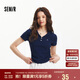 森馬（Semir）polo衫女短款收腰翻領(lǐng)襯衫25夏刺繡涼感緊身T恤辣妹109325115005