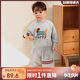 LUSON小O爸男嬰童初秋運動(dòng)衛衣套裝2025年新款卡通印花嬰兒秋裝