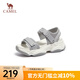 駱駝（CAMEL） 厚底涼鞋女夏季新款增高松糕沙灘鞋魔術(shù)貼時(shí)尚運動(dòng)休閑涼鞋 L23M504136銀/灰 37