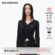 ANN ANDELMAN滿(mǎn)天星薄開(kāi)衫黑色修身長(cháng)袖毛針織衫秋季外搭 黑色 S