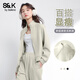 班尼路S&K系列立領(lǐng)短款開(kāi)衫外套女秋裝新款潮流休閑小個(gè)子運動(dòng)風(fēng)外套 灰綠#純色 L 【時(shí)尚百搭】