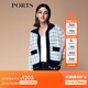 PORTS寶姿秋冬新品女裝針織開(kāi)衫SM9K010NXX003 公主藍混色 S