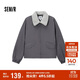 森馬（Semir）外套女oversize插肩袖仿羊羔毛毛領(lǐng)冬季2024夾棉夾克109724108016