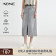 KBNE牛仔直筒半裙復(fù)古時(shí)髦灰色水洗牛仔2025夏季新款百搭A(yù)字裙女 灰色 L