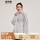 波司登（BOSIDENG）【斷碼清倉】奧萊防曬衣女時尚潮流老花連帽UPF80+外套 白底玫瑰9245 XS 155/80A