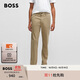 BOSS博斯男士彈力棉緞面材質(zhì)直筒休閑褲50510917