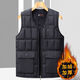OEMG冬季加厚保暖棉馬甲男輕薄內穿羊羔絨爸爸背心中老年休閑馬甲 黑色加絨大口袋馬甲 拉鏈款 XL 建議115斤左右