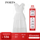 PORTS寶姿春夏新品女裝V-領(lǐng)無(wú)袖中長(cháng)連衣裙SM8D059MLN001 奶白色 S (4)
