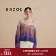 ERDOS 馬海毛羊毛混紡套衫V領(lǐng)絞花清慵懶女針織衫 三文魚(yú) 165/84A/M