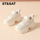 星期六老爹鞋女2025秋季新款加絨厚底棉鞋女增高小白鞋時(shí)尚舒適運動(dòng)鞋女 白色 【加絨】 37 (235mm) 標準碼
