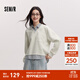 森馬（Semir）森柔棉|商場(chǎng)同款衛衣女假兩件條紋春季2025新款翻領(lǐng)開(kāi)叉衣服 淺花灰00224 M 160/84A
