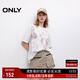 ONLY2025夏季新款酷感人像印花寬松落肩圓領(lǐng)短袖T恤女|125201065 A43奶油白色 M
