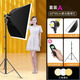 金蝌靈躍400W直播補光燈三腳架攝影燈影棚設備閃光燈直播設備全套直播補光燈拍攝專(zhuān)用攝影補光燈 COB金屬燈+2.8米支架+柔光箱
