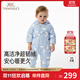英氏（YEEHOO）嬰兒連體羽絨服連帽秋冬款納米抗菌輕薄寶寶連體衣冬季外出服