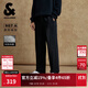 杰克·瓊斯（JACK&JONES）男裝25年秋冬季牛仔褲男907寬松直筒松緊腰抽繩潮流休閑彈力褲子 A16深灰牛仔 常規 34 180 W34/L32