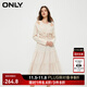 ONLY通勤氣質(zhì)收腰U領(lǐng)歐根紗套裝連衣裙女|124146002 A03 毛藝灰色 XS (155) 76A