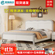 匠賜良品現代簡(jiǎn)約櫸木實(shí)木床1.8米雙人床主臥室奶油風(fēng)1.5米儲物大床家具 實(shí)木床 1800*2000框架床（靜音床板）