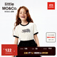 little MO&Co.抑菌 little moco童裝25秋裝新款女童貓咪印花短袖T恤上衣親子裝 本白色 抑菌 165 165/80