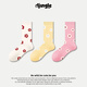 江狗花朵襪子女卷邊中筒襪秋冬2025新款ins潮甜美網(wǎng)紅可愛(ài)日系長(cháng)襪棉 白色+黃色+粉色 （7a抗菌/無(wú)骨襪） 3雙 均碼