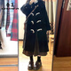 春乏2026春秋中長(cháng)款加絨加厚牛角扣毛呢外套女連帽小個(gè)子呢子大衣女 黑色【寬松版型,卡碼拍小】 M 建議115-125斤【寬松版型,卡碼拍小】