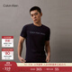 Calvin KleinJeans夏季男女情侶中性年輕ck多色印花透氣修身短袖T恤J320931 CHW-深邃藍 M （推薦130-145斤）
