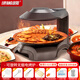 綠陽(yáng)韓式電燒烤爐紅外線(xiàn)無(wú)油煙電烤爐新款韓式不粘烤肉鍋旋轉 黑色(液晶觸控)燒烤七件套 1層