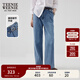 Teenie Weenie小熊女裝時(shí)尚簡(jiǎn)約風(fēng)秋季高腰牛仔直筒褲復古時(shí)髦長(cháng)褲 中藍色 L (170)