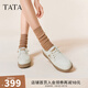 他她（TATA）QQ軟糖英倫單鞋女真皮厚底牛津鞋小皮鞋豆豆鞋新7A421CM4 7A421CM4米白（踩跟款） 36