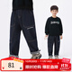 茵曼（INMAN）童裝男童牛仔褲蘿卜褲25秋季帥氣男孩休閑長(zhǎng)褲中大童潮褲子 牛仔黑 140