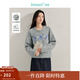 茵曼（INMAN）2025秋冬女裝新款藝術(shù)感梯田圈圈紗毛衣撞色條紋圓領(lǐng)短針織上衣 彩藍色 M