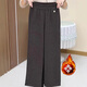 俞兆林媽媽秋冬加絨呢子直筒褲百搭中老年保暖長(cháng)褲松緊腰寬松深檔奶奶褲 咖色[加絨加厚] 3XL 建議120-130斤