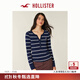 HOLLISTER小海鷗圖案25秋冬新款海軍藍條紋亨利領(lǐng)T恤女裝339-5257 海軍藍條紋 S (165/84A)