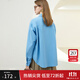 范思藍恩23FS11190 純棉襯衫女長(cháng)袖春季新款法式寬松落肩上衣 伊頓藍 S