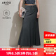 艾諾絲雅詩(shī)【商場(chǎng)同款】2025夏季新品高級灰魚(yú)尾長(cháng)裙半身裙女裝40423506 煙草灰 XL