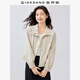 佐丹奴外套女小個(gè)子甜酷寬松立領(lǐng)夾克短款皮膚風(fēng)衣女13375104
