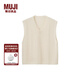 無(wú)印良品（MUJI）女式 羊絨 背心 針織毛衣女裝上衣外套冬季 BG69CC4A 米白色 L （165/88A）