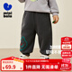 迷你巴拉男童女童新款褲子搖粒絨寬松長(cháng)褲【蹦蹦褲】2025秋冬新款 中灰20410 90