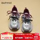 達芙妮厚底銀色老爹鞋女安克拉紅2025秋冬新款鞋子增高運動(dòng)鞋