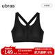 ubras中高強前拉鏈防震運動(dòng)內衣女無(wú)鋼圈文胸內衣緩震胸罩 【透氣款】黑色 L 80A/80B/80C