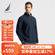 諾帝卡（NAUTICA）【商場(chǎng)同款】春夏新款華夫格立領(lǐng)半拉鏈POLO衫男KO4405 藏青4NV M