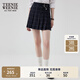 Teenie Weenie小熊春季格紋百褶短裙學(xué)院風(fēng)休閑半身裙灰色半裙女裝 撞色 M (165)