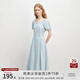自巧小個(gè)子短袖大方得體氣質(zhì)連衣裙女2025夏季新款獨特漂亮掐腰裙 嬰兒藍 S （尺碼：3） 拍前請聯(lián)系客服確認
