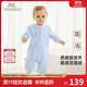 英氏（YEEHOO）嬰兒衣服秋冬雙面絨保暖男童女童連體衣爬服哈衣寶寶衣服
