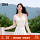 森馬（Semir）【云柔親膚】長袖t恤女短款V領(lǐng)修身上衣24年新款插肩袖休閑薄外套 粉色調(diào)01315 M