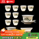 金鑲玉功夫茶具套裝家用整套羊脂玉白瓷過(guò)濾茶道送禮品盒高檔 桃源逸居