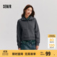 森馬（Semir）衛(wèi)衣女插肩袖立領(lǐng)復(fù)古簡(jiǎn)約2024冬季抓絨套頭衫ins潮109724116001